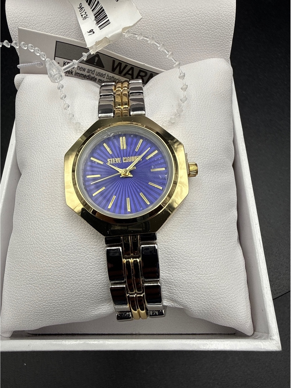 Steve Madden Women's Two-Tone Wristwatch with Purple Dial